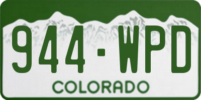 CO license plate 944WPD