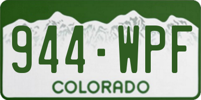 CO license plate 944WPF