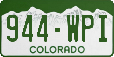 CO license plate 944WPI