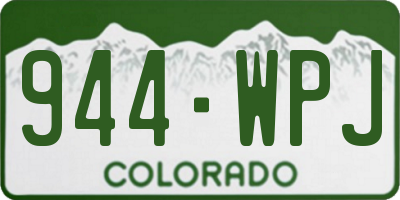 CO license plate 944WPJ