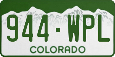 CO license plate 944WPL