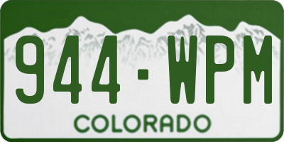 CO license plate 944WPM