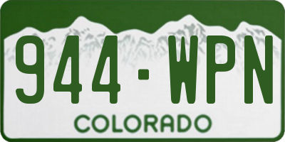 CO license plate 944WPN