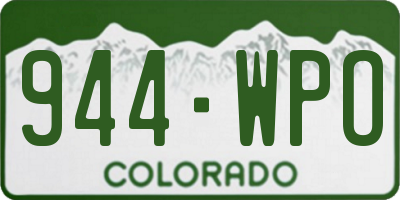 CO license plate 944WPO