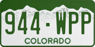 CO license plate 944WPP