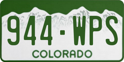 CO license plate 944WPS