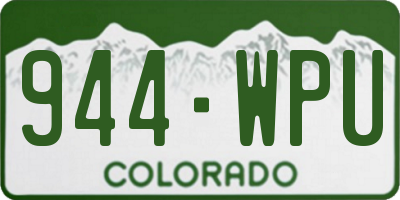 CO license plate 944WPU