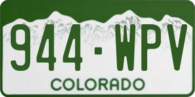 CO license plate 944WPV