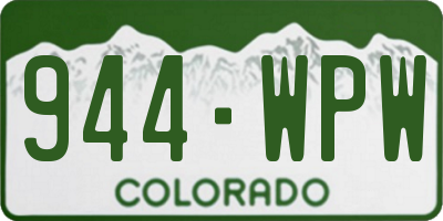 CO license plate 944WPW