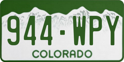 CO license plate 944WPY