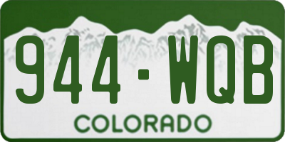 CO license plate 944WQB