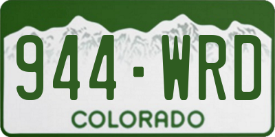 CO license plate 944WRD