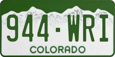 CO license plate 944WRI
