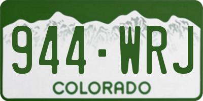 CO license plate 944WRJ