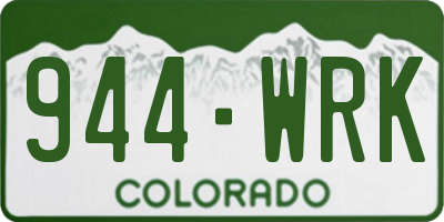 CO license plate 944WRK