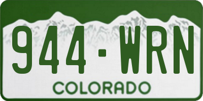 CO license plate 944WRN