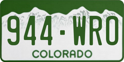 CO license plate 944WRO