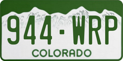 CO license plate 944WRP