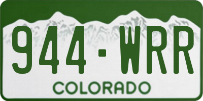 CO license plate 944WRR