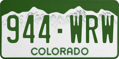 CO license plate 944WRW