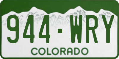CO license plate 944WRY