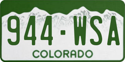 CO license plate 944WSA
