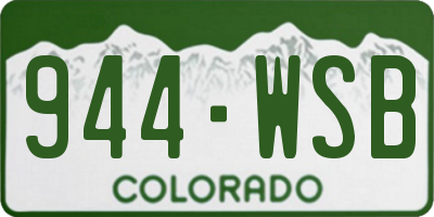 CO license plate 944WSB