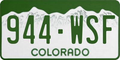 CO license plate 944WSF