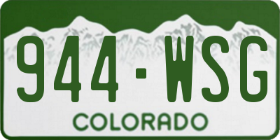 CO license plate 944WSG
