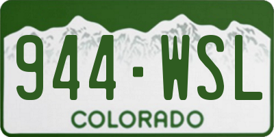 CO license plate 944WSL