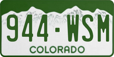 CO license plate 944WSM