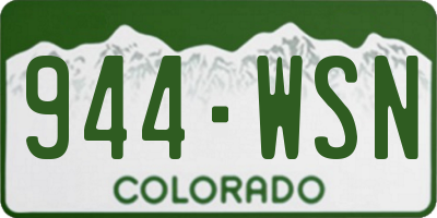 CO license plate 944WSN