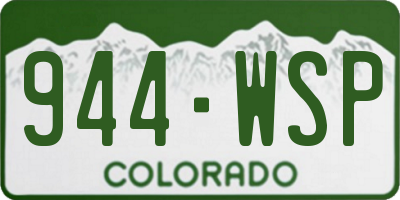 CO license plate 944WSP