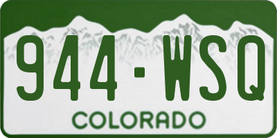 CO license plate 944WSQ