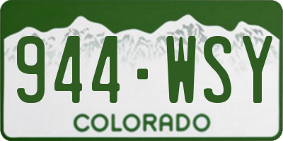 CO license plate 944WSY