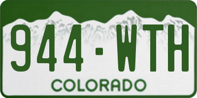 CO license plate 944WTH
