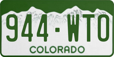 CO license plate 944WTO