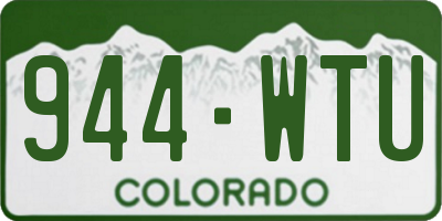 CO license plate 944WTU