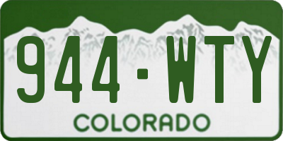 CO license plate 944WTY
