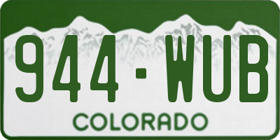 CO license plate 944WUB