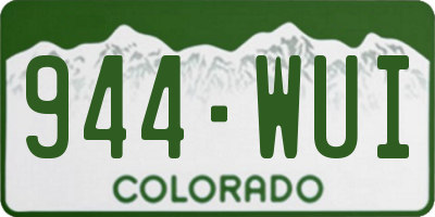 CO license plate 944WUI