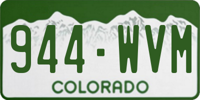 CO license plate 944WVM