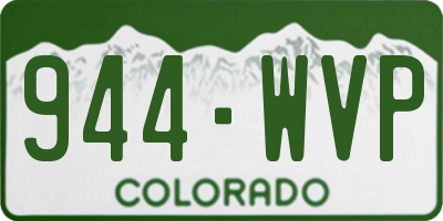 CO license plate 944WVP