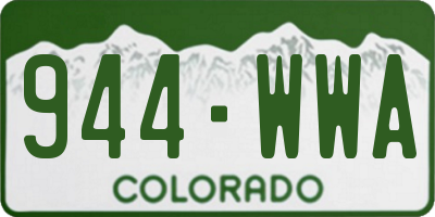 CO license plate 944WWA