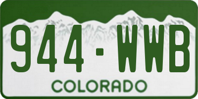 CO license plate 944WWB