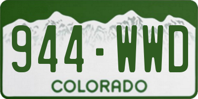 CO license plate 944WWD