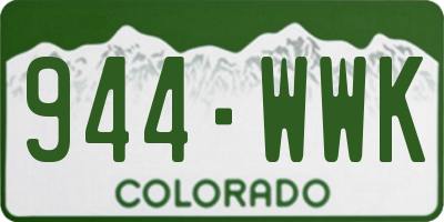 CO license plate 944WWK