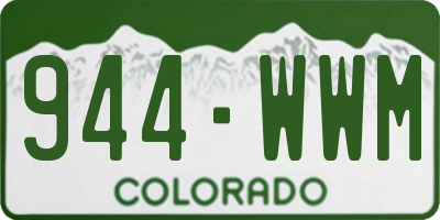 CO license plate 944WWM
