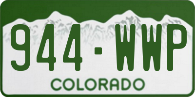 CO license plate 944WWP