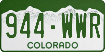 CO license plate 944WWR